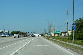 U.S. 41 (N 50th Street) heads north to Columbus Drive at the Oak Park neighborhood and Interstate 4 at the Florence Villa neighborhood. SR 583 extends north along 50th Street en route to Temple Terrace.