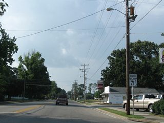 Advancing north from CR 274 (NE Broad Street) along SR 71 (Main Street) in Altha.