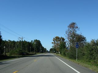 SR 71 converges with the north end of Gulf County Road 381 by Gaskins Still.