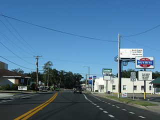 SR 71 intersects unsigned CR 22 (Lake Grove Road) east and SR 22 west back to back in Wewahitchka.