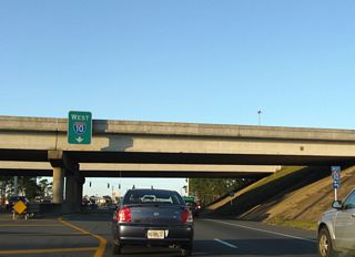 Passing north of Eglin AFB, Interstate 10 travels west from Crestview to Milton and Pensacola and east to Defuniak Springs and Tallahassee.