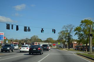 Main Street branches northwest from SR 85 (Ferdon Boulevard) at Cane Avenue to Downtown Crestview.