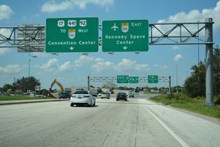 A Breezewood connection links the Turnpike north with the Beachline Expressway west via OBT south and Consulate Drive west. The SunPass-only ramp from Consulate Drive to SR 528 west opened to traffic on July 27, 2004.5