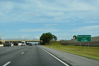 Forthcoming Exit 254 serves both the Beachline Expressway (SR 528) a toll road between I-4 and Cocoa, and U.S. 17-92-441 (Orange Blossom Trail). Orange Blossom Trail (OBT) constitutes a busy commercial arterial northward into Orlando and south to Kissimmee.