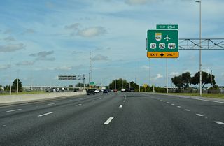 Eastward from Exit 254, SR 528 heads to Belle Isle, Wedgefield and Brevard County.
