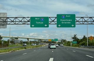 Interstate 4 heads northeast seven miles to Downtown Orlando and ten miles southwest to Lake Buena Vista / Walt Disney World.