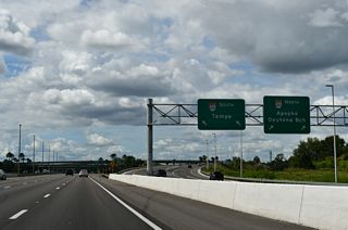 SR 429 (Western Beltway) ties into the John Land Apopka Bypass (SR 414) to the north, and extends along the Wekiva Parkway northeast from Apopka to Lake County. SR 429 south travels 20 miles to I-4 near Championsgate.