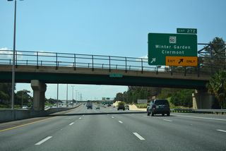Exit 272 departs from Florida's Turnpike north at the 4th Street overpass for SR 50 east to Winter Garden and west to Clermont. A transpeninsular highway, SR 50 travels 114 miles from U.S. 19 at Weeki Wachee to U.S. 1 in Titusville.