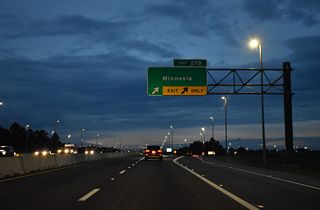 Exit 278 departs from Florida's Turnpike north with two lanes for Hancock Road and Minneola. Opening of the interchange spurred rapid suburban growth.