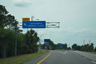 The Okahumpka Service Plaza falls within the city limits of Wildwood, which extend far southeast from the city center to the county border.