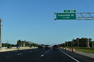 SR 482 (Sand Lake Road) passes over Florida's Turnpike one mile north of Exit 255 to Consulate Drive. Sand Lake Road represents the original SR 528 alignment prior to completion of the BeeLine Expressway extension west to Interstate 4.
