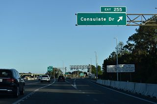 Florida's Turnpike southbound at Exit 255 to Consulate Drive.