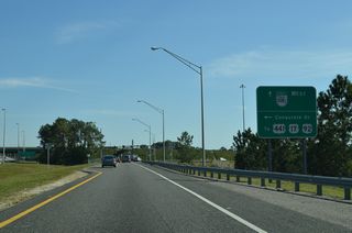 The connection with SR 528 (Beachline Expressway) west requires motorists to navigate through a signalized intersection with Consulate Drive. Consulate Drive provides an alternate route to U.S. 17-92-441 (Orange Blossom Trail) south to Hunters Creek.