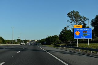 The Turkey Lake Service Plaza lies between the north and south roadways of the Turnpike at milepost 263.