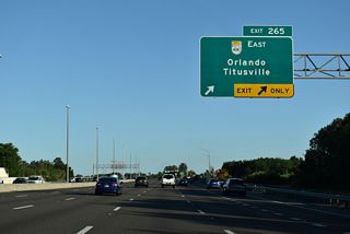 Exit 265 departs Florida's Turnpike south for the eastbound beginning of SR 408. The East-West Expressway travels 22 miles overall, reaching Downtown Orlando in ten miles.