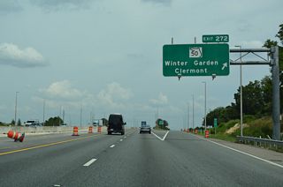 SR 50 (W Colonial Drive) heads west past Killarney into Lake County en route to Clermont and U.S. 27. East from Exit 272, SR 50 intersects Tubb Street south of Downtown Oakland in a half mile. The state road connects with the Turnpike again in five miles.