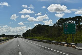 Florida's Turnpike joins Sumter and Lake Counties with greater Orlando. A 16 mile stretch leads the Turnpike southeast into Orange County, where SR 50 crosses the toll road east from Clermont.