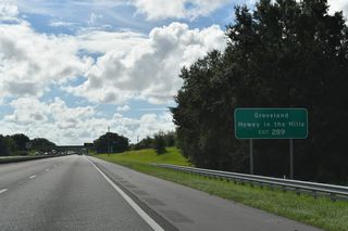 SR 19 leads north from U.S. 27 nines mile through Howey-In-The-Hills en route to the Lake County seat of Taveras at U.S. 441 and CR Old 441. Annexations place most areas southeast of Exit 289 within the city of Groveland. SR 19 leads south to SR 33/50 in Downtown Groveland.