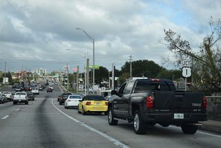 SR 109 elevates onto a six lane viaduct across the Florida East Coast (FEC) Railway to U.S. 1 (Philips Highway).