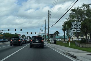 U.S. 90 (Beach Boulevard) runs west to I-95 and U.S. 1 at Southside and east to Jacksonville Beach.
