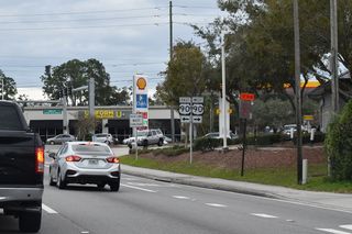 SR 109 (University Boulevard) south at the commercialized intersection with U.S. 90 (Beach Boulevard).