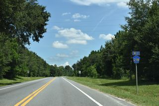 Heading north on Clay County Road 218 from SR 16 at Penney Farms.