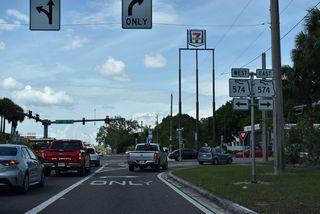 SR 574 along Dr. Martin Luther King, Jr. Boulevard comprises a four lane commercial boulevard west to Wellswood and the Stadium Area and east to adjacent South Seminole Heights.