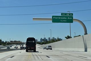 Exit 46 A to Floribraska Avenue precedes the Downtown Interchange for local traffic to Tampa Heights and La Paloma. Floribraska Avenue links I-275 with parallel U.S. 41 Business (Florida Avenue / Tampa Street) and SR 45 (Nebraska Avenue).