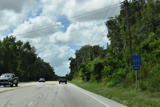 6.02 miles in length, CR 579 along Mango Road ties into SR 574 (Dr. Martin Luther King, Jr. Boulevard) south at Mango.
