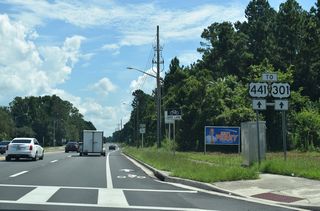 SR 331 forms part of a truck bypass around Gainesville for traffic heading northeast from I-75 to U.S. 301 at Waldo via SR 24.
