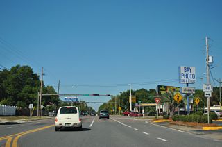 SR 368 (W 23rd Street) heads west to U.S. 98 by Gulf State College and east to U.S. 231.