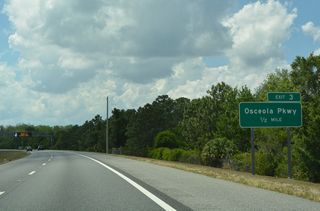 Osceola Parkway is a County maintained expressway / controlled access arterial linking the southern areas of Walt Disney World in the city of Bay Lake with northern reaches of Kissimmee and Buenaventura Lakes.
