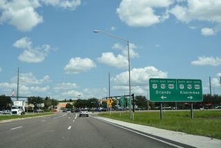 U.S. 17-92-441 (OBT) travel south 4.8 miles to U.S. 192 and North Main Street at Downtown Kissimmee. U.S. 17/92 turn west there toward Intercession City and Haines City while U.S. 441 combines with U.S. 192 east to St. Cloud and Holopaw. 