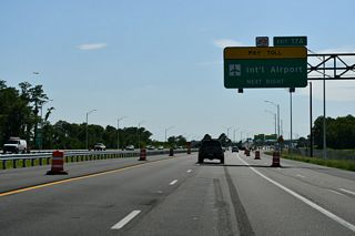 Jeff Fuqua Boulevard branches north from Boggy Creek Road and Exit 17 A four miles to the passenger terminals of Orlando International Airport (MCO).