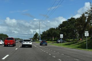 SR 581 lines the northern 3.51 miles of Bruce B. Downs Boulevard through suburban Wesley Chapel.