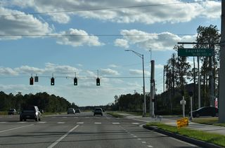 Traffic lights were fully activated along Bruce B. Downs Boulevard at the north intersection with Eagleston Boulevard on May 22, 2023. 