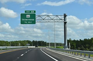 SR 44 constitutes a varying four lane arterial or five lane boulevard west to Crystal River and east to Inverness.