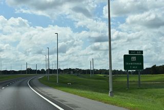 A diamond interchange joins SR 589 (Suncoast Parkway) with SR 44 (Gulf to Lake Highway) at Exit 68.