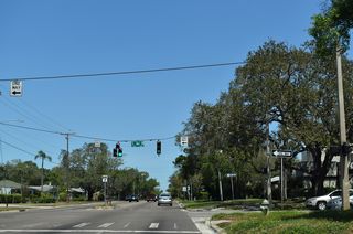 CR 611 (49th Street N) at 1st Avenue N. Central Avenue represents the dividing line between North and South street suffixes in St. Petersburg and throughout southern Pinellas County.