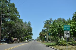 49th Street runs north along the Gulfport and St. Petersburg city line from 26th Avenue S to the Pinellas Trail.