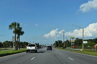 U.S. 19 angles northwest from Pinellas Park to east Largo and Clearwater along a limited access freeway.