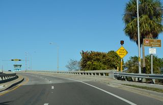 The draw bridge spanning Boca Ciega Bay on Corey Causeway crosses the Gulf Intracoastal Waterway (ICWW).