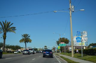 SR 693 (66th Street N) meets CR 694 west and SR 694 east at Park Boulevard within the city of Pinellas Park.