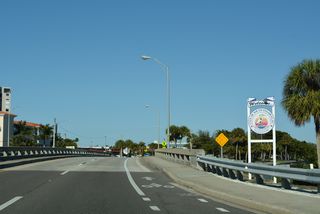 SR 693 (Corey Causeway) enters the city of South Pasadena on Deadman Key.
