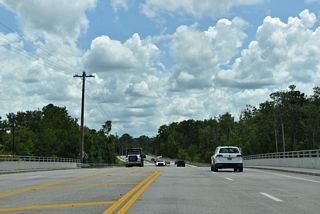 The bridge taking Henley Road over Black Creek was built as part of the 2011/12 widening project along CR 739.