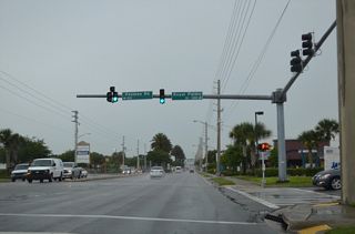 Penman Road leads south from Atlantic Boulevard through Neptune Beach to Jacksonville Beach and U.S. 90 (Beach Boulevard). Royal Palms Drive extends north from the intersection with SR A1A/10 to residential areas beyond the adjacent shopping centers.