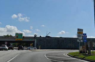 Eisenhower Boulevard comprises the frontage road system for the Veterans Expressway south from SR 580 (Hillsborough Avenue) to the ramps joining SR 589 with Memorial Highway.