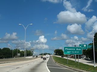 Signs for Phoenix Avenue on U.S. 1 Alternate south were replaced by 2014 to reflect the new connection from the off-ramp to 21st Street and Jaxport Talleyrand.
