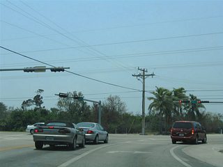 Key Deer Boulevard meets U.S. 1 (Overseas Highway) at the lone signalized intersection on Big Pine Key.