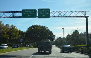 Sea Harbor Drive runs along the west side of Sea World to I Drive.